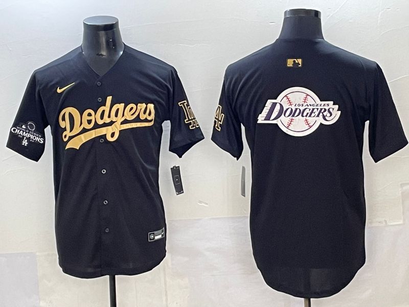 Men Los Angeles Dodgers Blank Black Gold Nike MLB Jersey style 0025->los angeles dodgers->MLB Jersey